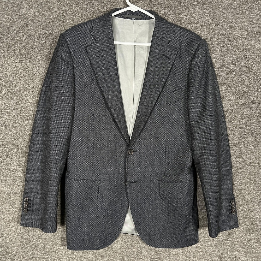Suitsupply Lazio Blazer Mens‎ 50 (US 40) Gray Wool Slim Fit Sport Coat Guabello